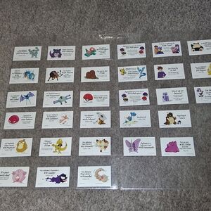 Vintage 1999 Pokemon Monopoly: Lot of Trainer Battle and Professor Oak Cards